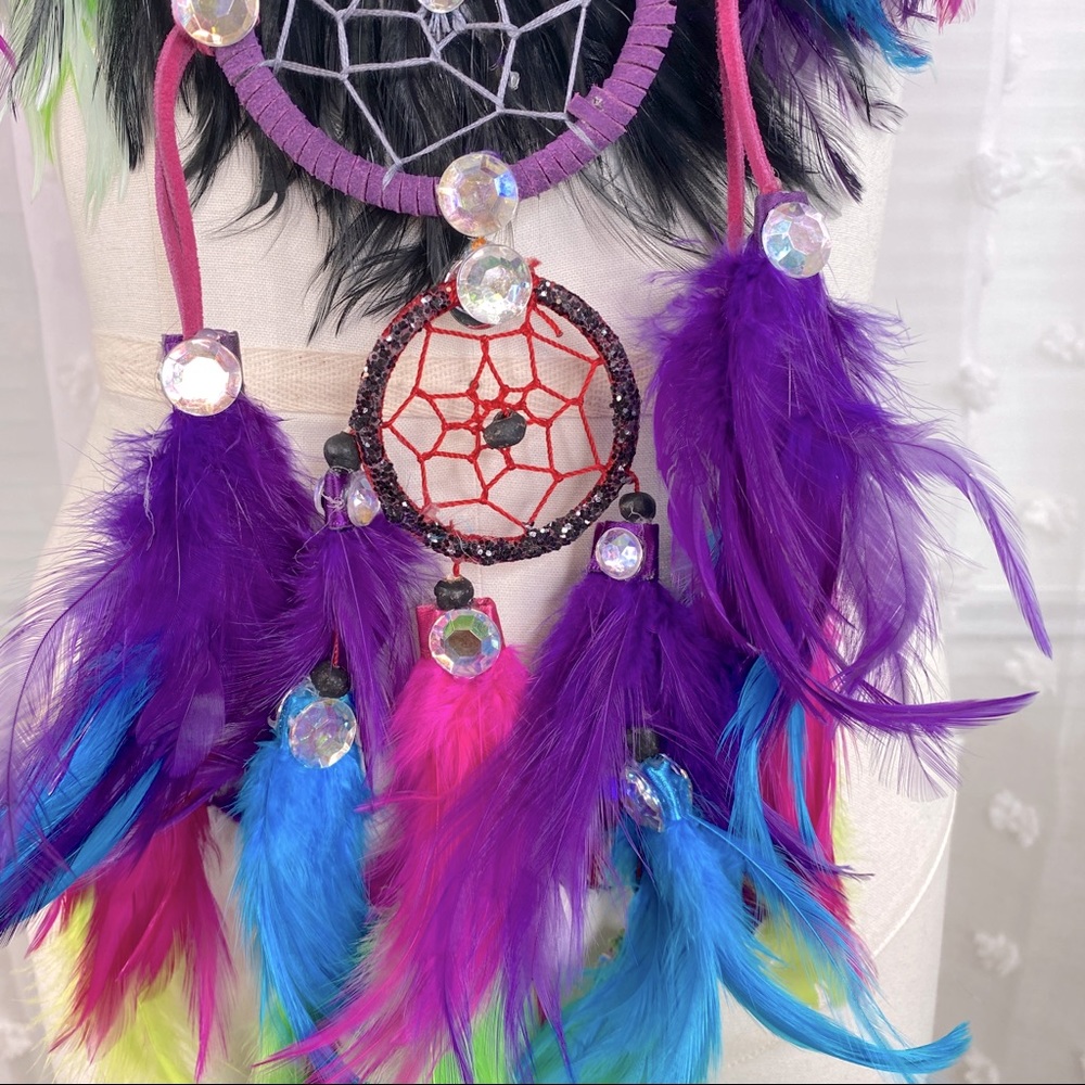 Electric Rave samba Bra feather Top - Picture 5 of 7